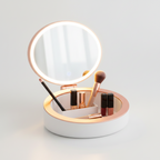 LED Makeup Mirror Desktop Girls Dormitory With Light Storage Box Home Decor