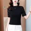Spring New Arrival Lace-spliced Flocking Slim-fit