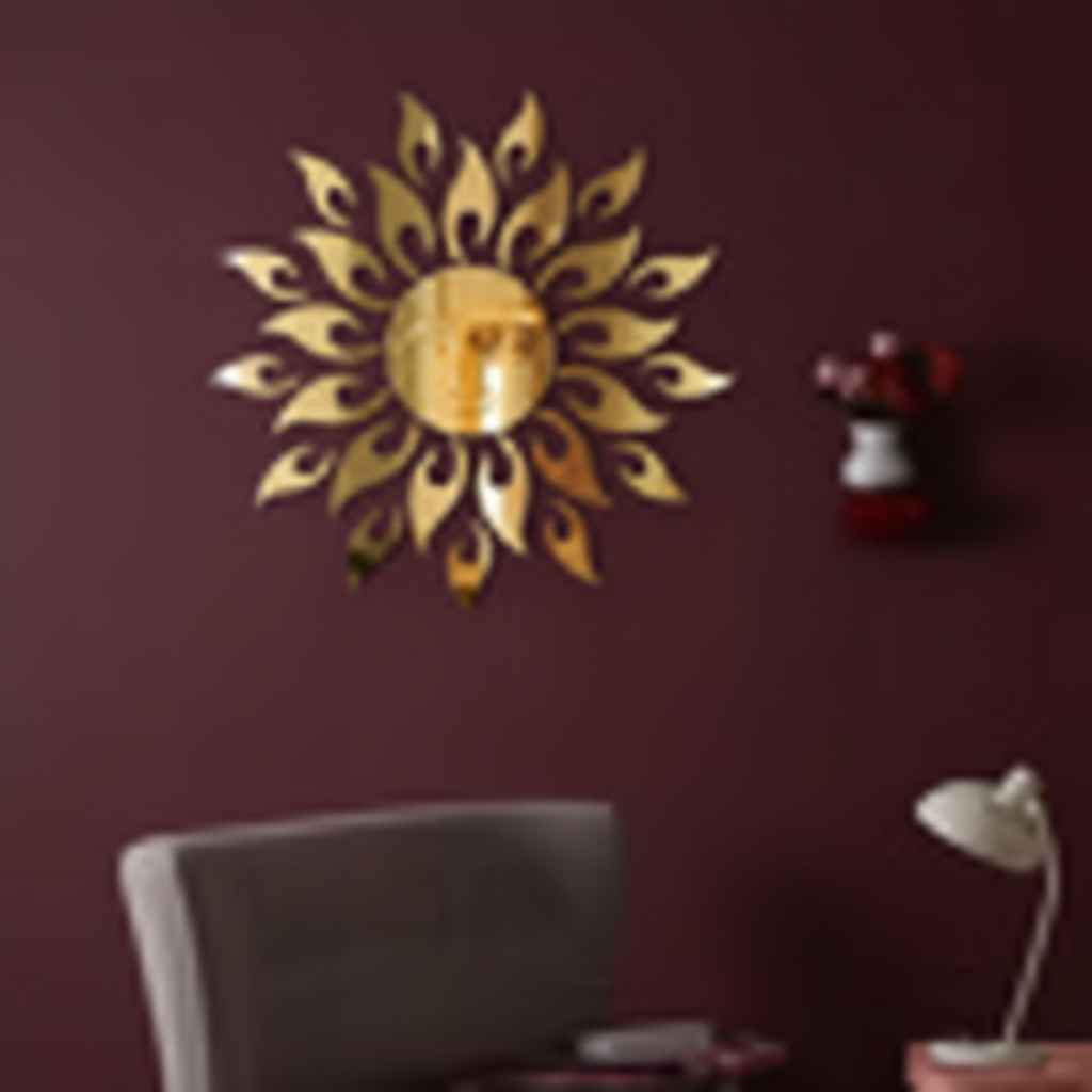 Sun Flame 3D Acrylic Mirror Wall Decoration for Home Wall